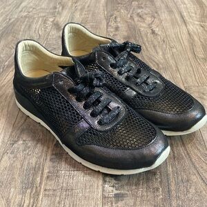 Scarpa Roma Iridescent Black Sneakers with open mesh panels size 40